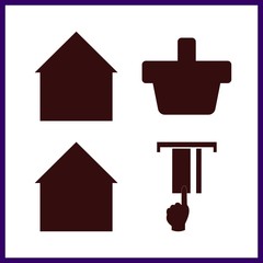 4 purchase icon. Vector illustration purchase set. credit card and shopping basket icons for purchase works