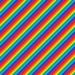 Fotobehang Vector seamless rainbow pattern. Geometric colorful diagonal striped background. © Rodin Anton