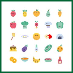 Fototapeta na wymiar 25 vegetarian icon. Vector illustration vegetarian set. bell pepper and orange icons for vegetarian works