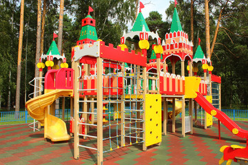 Children playground. Game complex. Close-up. Background.