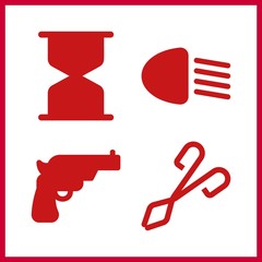 4 reflection icon. Vector illustration reflection set. hourglass and car lights icons for reflection works