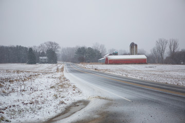 Snow Covered Country Road 02