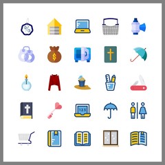 25 open icon. Vector illustration open set. swiss army knife and pencil case icons for open works