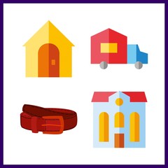 insurance icon. belt and real estate vector icons in insurance set. Use this illustration for insurance works.