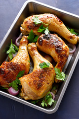 Roasted chicken legs