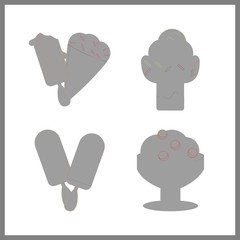 4 cone icon. Vector illustration cone set. ice creams and ice cream icons for cone works