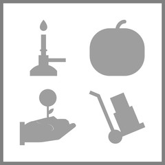 agriculture icon. wheelbarrow and pumpkin vector icons in agriculture set. Use this illustration for agriculture works.