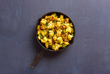 Indian style cauliflower with potatoes