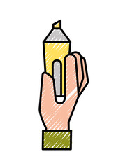 graphic designer hand holding marker pen
