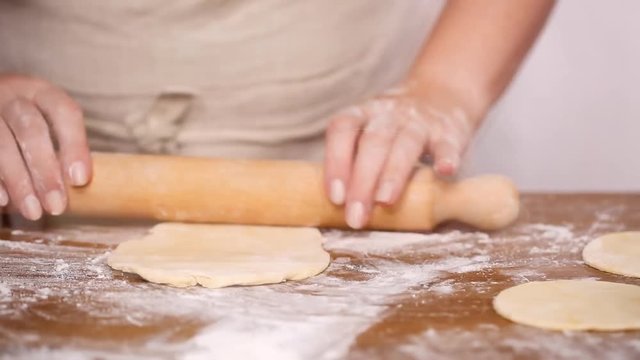 Time lapse. Step by step. Making home made empanadas with red apples fillings