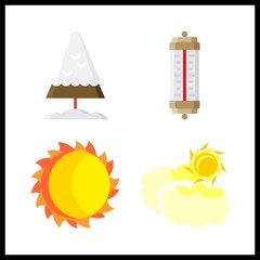 environment icon. sun and pine vector icons in environment set. Use this illustration for environment works.