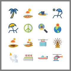 island icon. cruise ship and destination vector icons in island set. Use this illustration for island works.