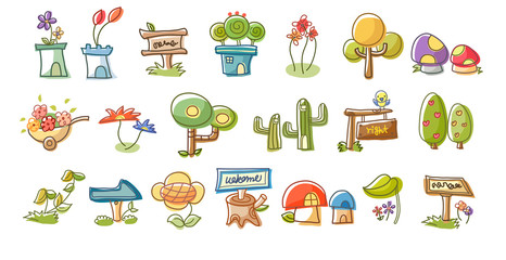 Close-up of different types of trees