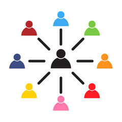 employee engagement vector icon, symbol on white background. Illustration design