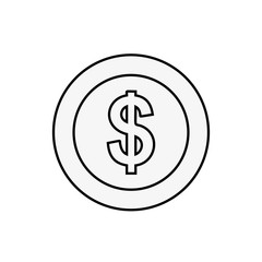 dollar coin money currency isolated