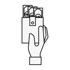 hand holding wallet banknote money online shopping