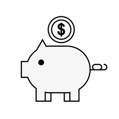 piggy bank coin money online shopping