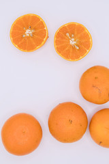 Fresh Mandarin oranges fruits, tangerine isolated on white background