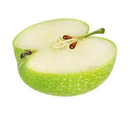 Fresh green apple isolated on white background with clipping path