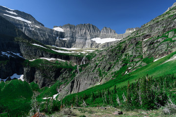 Angel Wing Mountain on a beautiful day in Glacier National Park, Montana