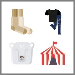 cute icon. black shirt and blue jeans and socks vector icons in cute set. Use this illustration for cute works.