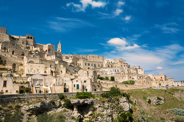 Fototapeta na wymiar Panorama of the old city of Matera, European Capital of Culture 2019