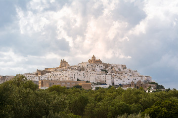 Fototapeta na wymiar Skyline of Ostuni, the white city of Puglia