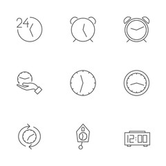 set of icons for different clocks