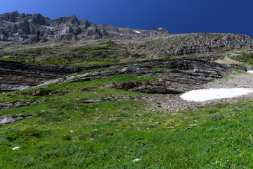 Mountain landscape in Glacier National Park Montana