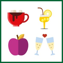 slice icon. chocolate and apple vector icons in slice set. Use this illustration for slice works.