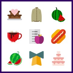 eat icon. wedding cake and chocolate vector icons in eat set. Use this illustration for eat works.