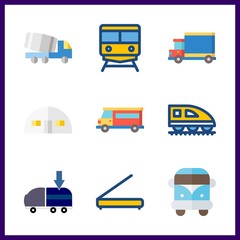 logistic icon. trucks and freight forwarding vector icons in logistic set. Use this illustration for logistic works.