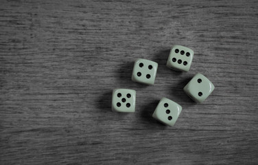 game dice on the table