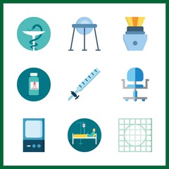 illness icon. syringe and capsule vector icons in illness set. Use this illustration for illness works.