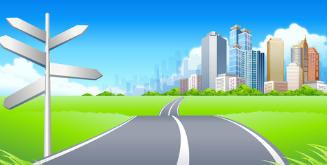 Road passing through a landscape