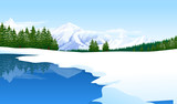 Panoramic view of a snowcapped landscape