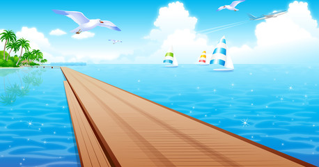 Obraz premium Pier in the sea