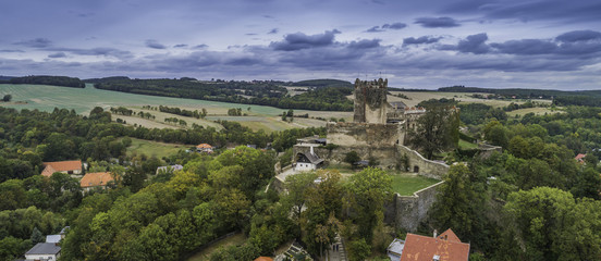 Bolków panorama na zamek i miasto z lotu ptaka © Konrad Kerker
