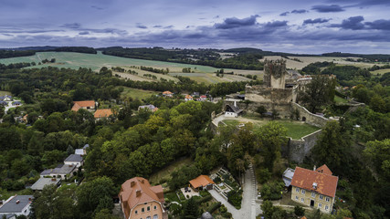 Bolków panorama na zamek i miasto z lotu ptaka © Konrad Kerker