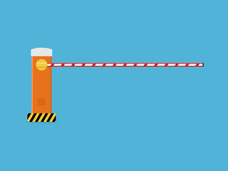 Closed road barrier. Illustration in flat style