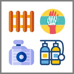 4 lung icon. Vector illustration lung set. radiator and oxygen tank icons for lung works