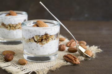 Natural yogurt with Chia seeds and granola.