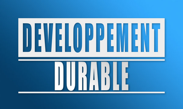 Developpement Durable - Neat White Text Written On Blue Background