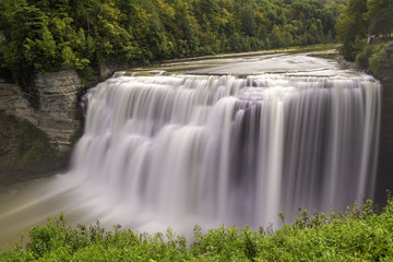 Beautiful view of the middle falls at Gorge Letchworth state park, upstate New York