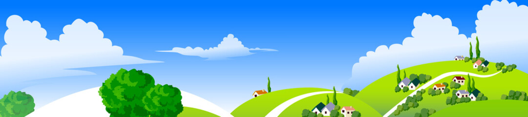 High angle view of buildings on a landscape