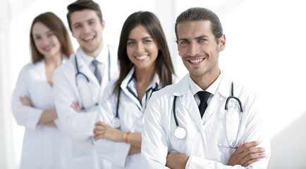 Fototapeta premium Team of doctors and nurses as colleagues in hospital