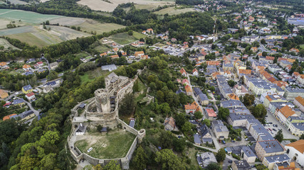 Bolków panorama na zamek i miasto z lotu ptaka © Konrad Kerker