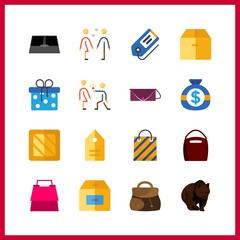 gift icon. giftbox and boyfriend vector icons in gift set. Use this illustration for gift works.