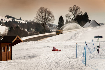 Schneefräse im Einsatz