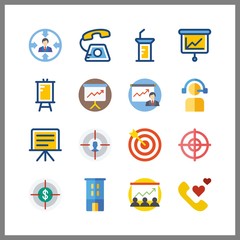 center icon. presentation and telemarketer vector icons in center set. Use this illustration for center works.
